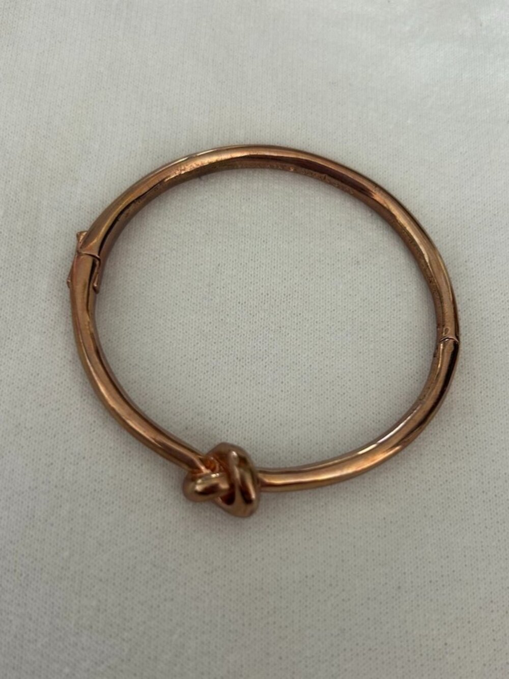 Kate Spade New York Rose Gold Love Knot Hinged Bangle Bracelet